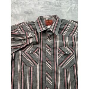 Vintage Rustler Shirt Mens XL Striped X-Long Tails Pearl Snap Rare Western Rodeo
